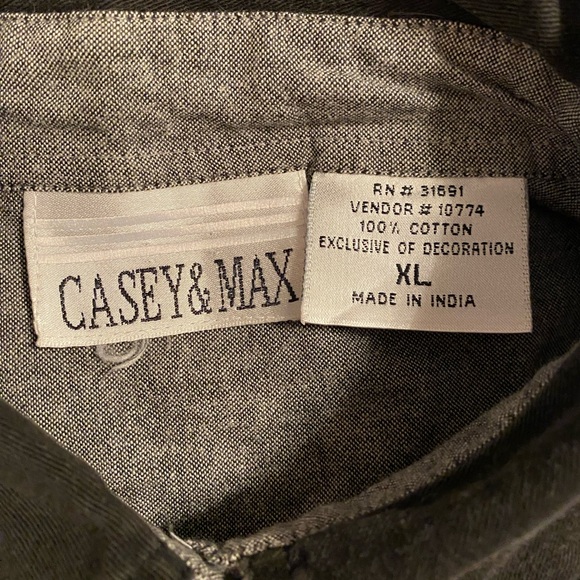 Halloween Embroidered Fall Pumpkin Casey & Max Gray cotton Button Down Shirt - Picture 10 of 11